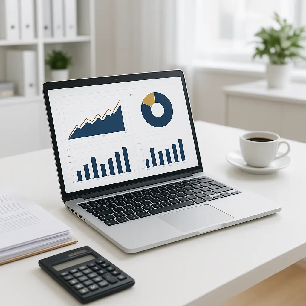 Professional working on financial data